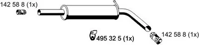 Produktbild von ERNST 645003 Mittelschalldämpfer Schalldämpfer für VW POLO (9N) für SKODA Fabia II Schrägheck (542) Fabia II Combi (545) Fabia I Combi (6Y5) FABIA