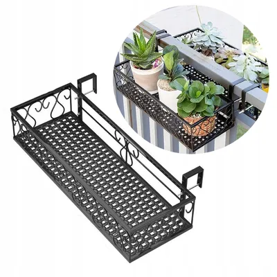 Produktbild von Balkontopf Metallrahmen schwarz matt 60cm
