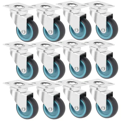 Productafbeelding van 12 stuks zwenkwielen, 50 mm zware wielen, TPR-meubelwielen, 50 kg per wiel