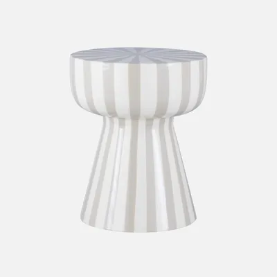 A striped stool on a white background.