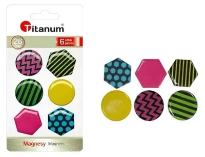 Obrázek produktu pro Magnety na tabule 26 mm, 6 ks – Titanum