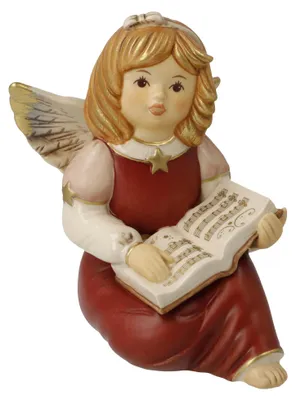 Engelfigur Liederstunde Bordeaux, Steinzeug, Weihnachten, 10 cm