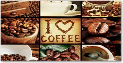 Produktbild von Tulup Glas-Bild -140x70- Wandkunst Dekorative Wand für Küche & Wohnzimmer - Essen & Getränke - Kaffee-Collage - Braun