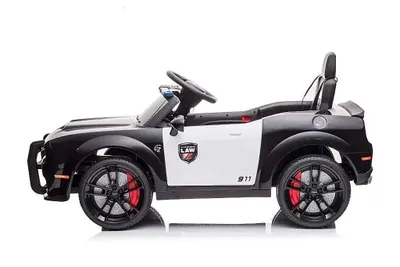 Obrázok produktu pre Detské vozidlo - Elektrické auto "Dodge Challenger Police" s licenciou - 12V7A batéria, 2 motory - 2,4Ghz + kožené sedadlo, MP3