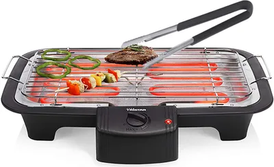 Produktbild von Rauchfreier elektrischer Tischgrill Wasserschale kleiner Elektrogrill Grillzange
