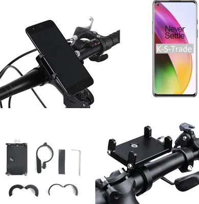 Produktbild von K-S-Trade Handyhalterung für das Fahrrad kompatibel mit OnePlus 8 Halter Lenkstange Fahrradhalterung Motorrad Bike Mount Befestigung Smartphone Handy