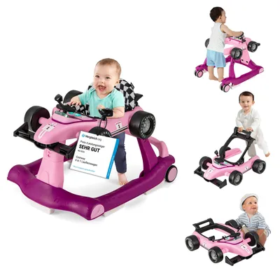 Produktbild von COSTWAY 4 in 1 Lauflernwagen mit einstellbarer Höhe & Geschwindigkeit, Baby Walker mit Musikbox & Licht, für 6–18 Monate