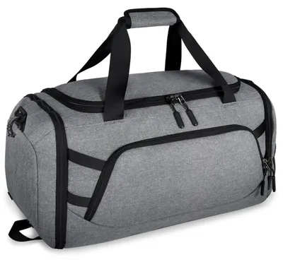 Sporttas 55 l mit Schuhfach und Nassfach, Reisetasche, Grau