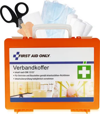Produktbild von First Aid Only Verbandkoffer DIN 13157 kompakt mit Wandhalterung