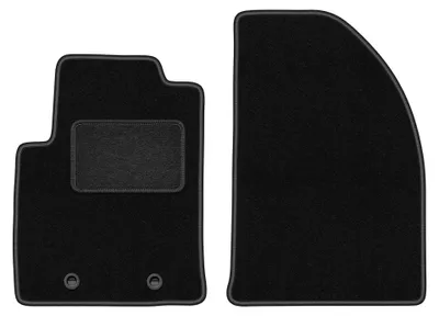 Produktbild von Velours-Fußmatten Vorne für Ford Fiesta MK6 2002-2010 (Schrägheck) – 2-tlg, Schwarz, passgenau – Wielganizator LUX