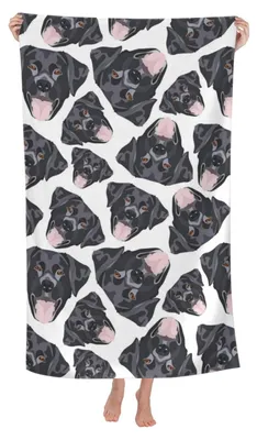 Obrázek produktu pro Černý ručník do koupelny, labrador, 80 x 130 cm