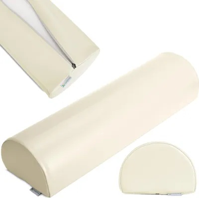 Produktbild von Habys Lagerungsrolle Halbrund, Nackenrolle, Knierolle, Lagerungskissen | für Massage und Therapie | Kniehalbrolle, 60x18x12cm | Beige