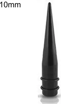 Produktbild von Schwarzes gerades Acryl-Ohr-Expander-Kegel-Steckergerät in Kegelform-10mm