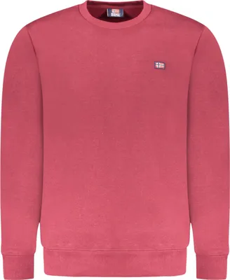 Produktbild von Rotes Herren Sweatshirt: Gefüttert, Rundhals, Applikation - Norwegen 1963