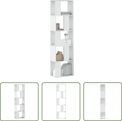 Zdjęcie produktu dla The Living Store Regał 5 półek Biały 45x23,5x162,5 cm Materiał drewnopochodny