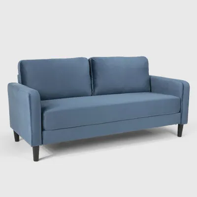 Immagine prodotto di Divano moderno di design a 3 posti per il soggiorno in tessuto Portland - blu