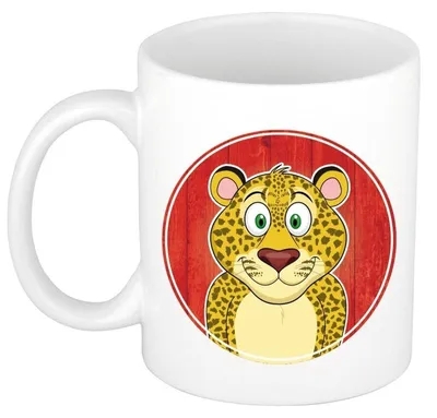 Produktbild von Becher Leopard - weis - Keramik - 300 ml - Kinderbecher Leopard