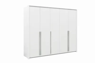 Produktbild von Kleiderschrank GENUA 255 cm, 5-türig, Drehtürenschrank, Schrank (Weiss)