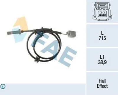 Produktbild von FAE ABS Sensor Raddrehzahl Vorne für NISSAN Qashqai II (J11, J11) 78468