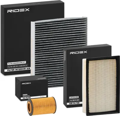Produktbild von RIDEX Filterset Inspektionspaket Filtersatz für VW Golf VII Schrägheck (5G1, BQ1, BE1, BE2) Passat Variant (3G5, CB5) Golf VII Variant (BA5, BV5)