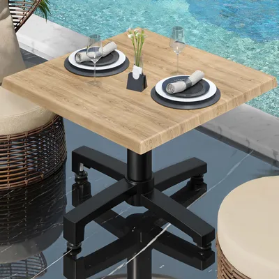 Produktbild von WBO | Jamaika Loungetisch | B:T:H 60 x 60 x 40 cm | Schwarz Marmor / Schwarz | Bistro Loungetisch Gastro Tisch