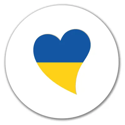 Produktbild von Huuraa Aufkleber Ukraine Flagge Herz 10cm rund Sticker Geschenkidee