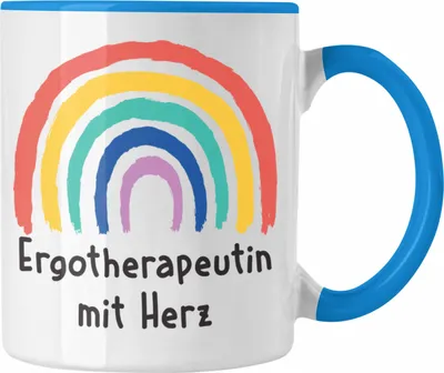 Produktbild von Trendation - Ergotherapeutin mit Herz Tasse Geschenk mit Spruch Kaffeetasse Zubehör Dankeschön (Blau)