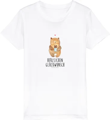 Produktbild von Mr. & Mrs. Panda Kleinkinder T-Shirt Bär Baby 12-14 Jahre (152/164) - Weiß - Geschenk, Teddy, Kindershirt, Geburtstag, Jungen, Mutter, Organic Kinder, Teenager, Taufe