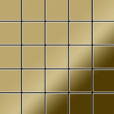 Produktbild von Mosaik Fliese massiv Metall Titan hochglänzend gold 1,6mm stark Century-Ti-GM
