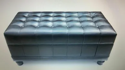 Image de Pouf Chesterfield, repose-pied, ottoman, pouf, revêtement en cuir