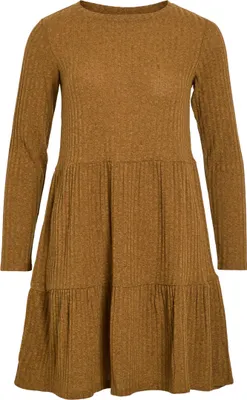 Produktbild von VILA Damen Minikleid Langarm Gerippter Stoff Regular Fit Größe: XXL