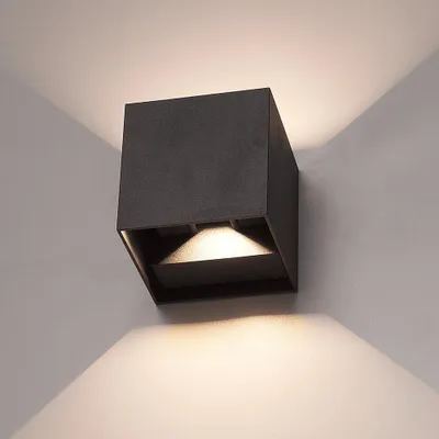 Produktbild von hoftronic LED-Wandleuchten 3er Set 7W 660lm 3000K IP65 Schwarz Dimmbar