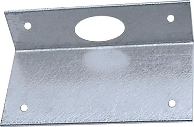 Produktbild von Riegelschließblech abgewinkelt, mit ovalem Loch, 70 x 40 x 21 mm, Stahl verzinkt | Schliessblech