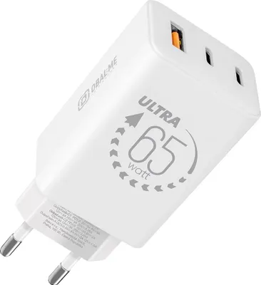 Obrázok produktu pre PAKET:ME Cestovná nabíjačka GaN USB-A 2xUSB-C 65W biela