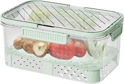 Produktbild von Obstaufbewahrungsbehälter, tragbarer Obstbehälter mit Griff, luftdichte Snackbox, Frischhaltebehälter