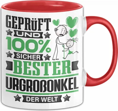 Produktbild von Urgroßonkel Geschenk Lustiger Spruch für Urgroßonkel Geschenkidee Bester Urgroßonkel Der Welt (Rot)