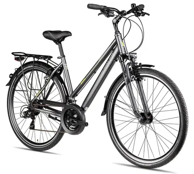Produktbild von Adler Verona Trapez vielseitiges Damen-Trekkingbike mit Straßenausstattung 28 Zoll Schwarz 55 cm