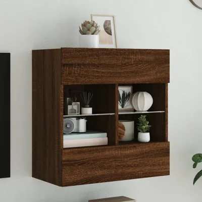 Produktbild von vidaXL TV-Wandschrank mit LED-Leuchten Braun Eichen-Optik