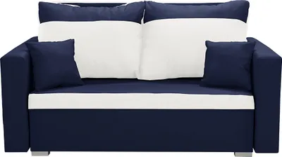 Produktbild von 2-Sitzer-Sofa mit Schlaffunktion ASTO3 - Marineblau/Creme