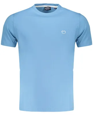 Produktbild von Herren T-Shirt Blau Kurzarm mit Rundhalsausschnitt und Stickerei