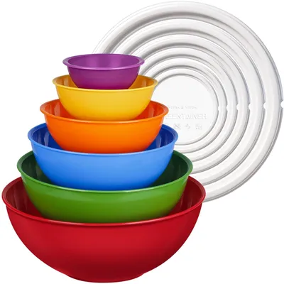 Image de Ensemble de 12 bols en plastique avec couvercles, idéal pour la cuisine