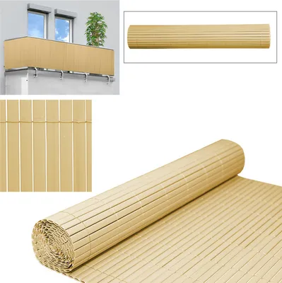 Zdjęcie produktu dla Jopassy PVC ekran prywatności ogrodzenie balkon taras parawan ekran prywatności na zewnątrz balkon panele odporne na warunki atmosferyczne ochrona przed promieniowaniem UV na balkon markiza ogrodowa ogrodzenie taras bambus 80x1000cm