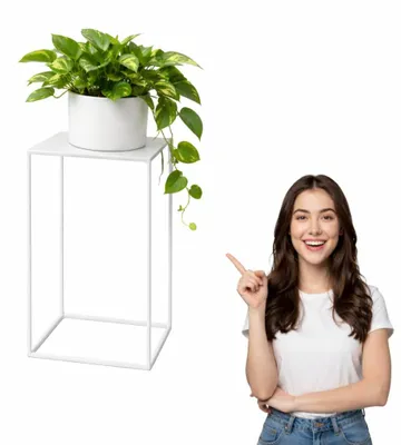 Produktbild von Anwicar Blumenständer Pflanzenständer Metall Weiß 40x24x24 cm