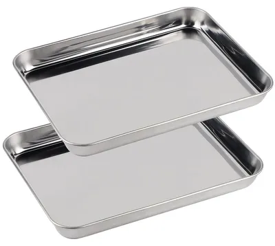 Zdjęcie produktu dla Blacha do pieczenia stal nierdzewna 430 - 23 x 17 x 2,5 cm - Zestaw 2 szt.
