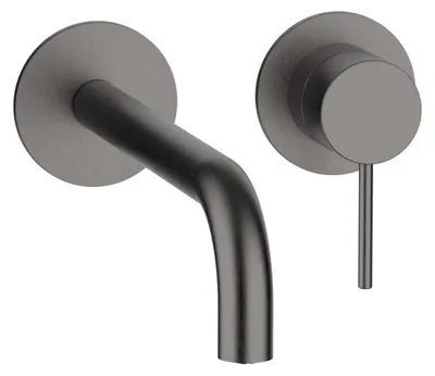 Immagine prodotto di Herzbach MODUL7 Miscelatore da lavabo a parete, set di colori 240 mm, Black Steel