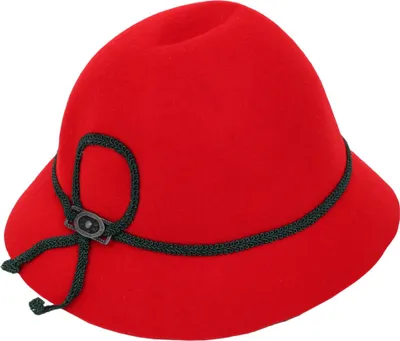 Produktbild von Isar-Trachten Kinder Trachtenhut mit Zierband 60102 | Lodenhut - Rot Größe: 55