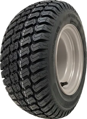 Produktbild von parnells Grasreifen 16x6.50-8 auf 4-Loch Stahlfelge, 4-lagig, max. Belastung 617lbs @ 28 PSI, Ø 410mm, Breite 165mm, 7.1mm Profiltiefe, abgerundete Schultern, bodenschonend, für Rasenmäher, Cart, Buggy, Quad, ATV Anhänger, nicht straßenzugelassen