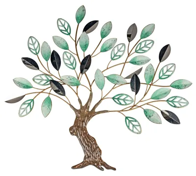 Produktbild von Wanddeko, Wandbild Blätterbaum grün braun 75x68cm aus Metall Formano