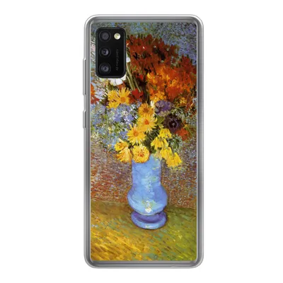 Produktbild von MuchoWow® Handyhülle Schutzhülle Hülle für Samsung Galaxy A41 Vase mit Gänseblümchen und Anemonen - Vincent van Gogh Silikon Softcase Handy Hülle - Mobiltelefon
