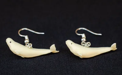 Produktbild von Belugawal Ohrringe Miniblings Hänger Wal Fisch Meer Ozean Walfisch Weißwal weiß